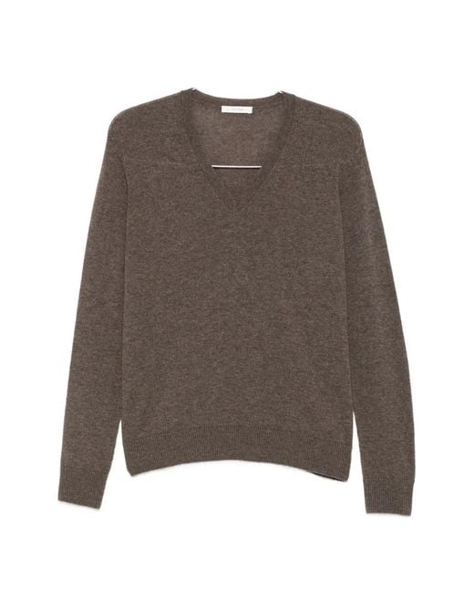 The Row Brown V-Neck Knit