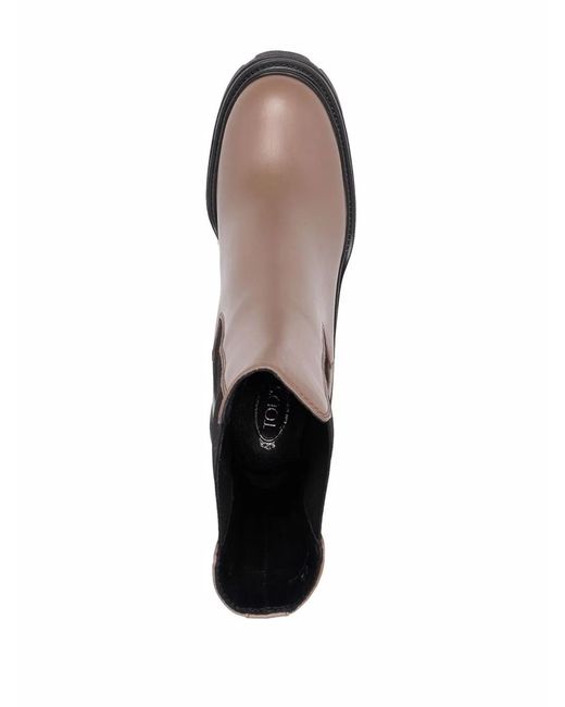 Tod's Brown Block-Heel Chelsea Boots