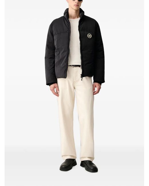 ARMANI EXCHANGE Black Logo-Patch Puffer Jacket for men