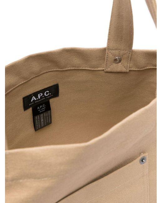 A.P.C. Natural Thais Logo-Embroidery Tote Bag for men