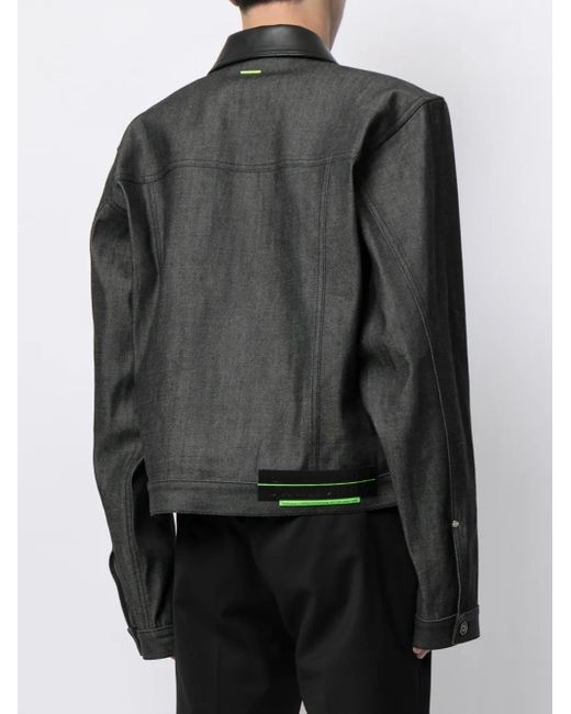 Sankuanz Jeansjacke Mit Lederborten in Black für Herren