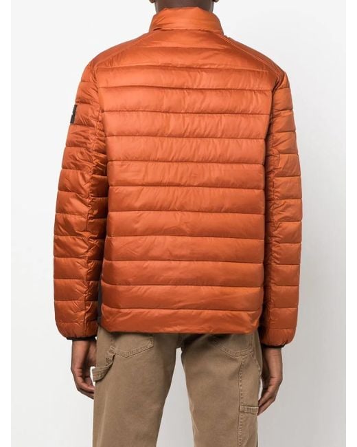 Calvin Klein Orange Zipped-Up Padded Jacket for men