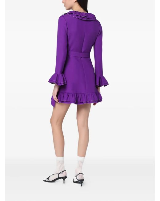 Valentino Garavani Purple Crepe Couture Mini Dress