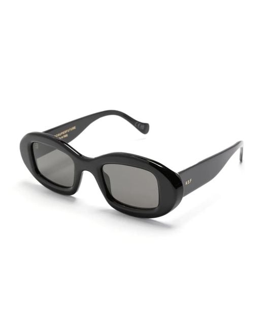 Retrosuperfuture Black Tutto Oval-Frame Sunglasses