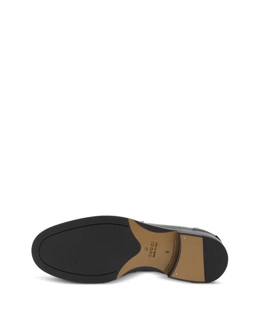 Gucci Black Horsebit Leather Loafers for men