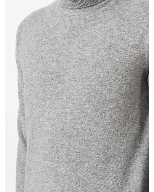 Corneliani Gray Cashmere Roll-Neck Jumper for men