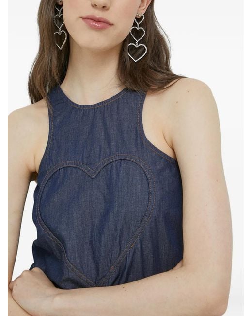 Love Moschino Blue Heart-Motif Top
