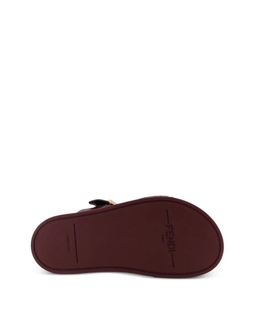 Fendi Brown Logo-Embellishment Sandals