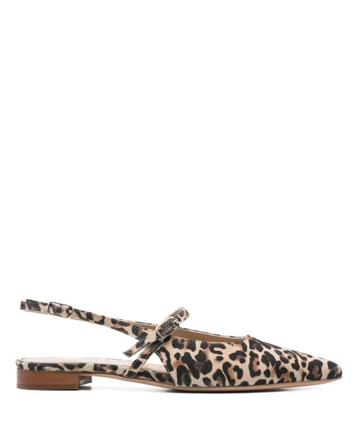 Thea Mika White Leopard Ballet Flats
