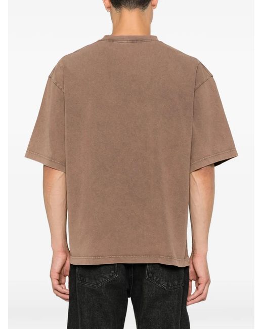 Axel Arigato Brown Paris Washed Sky Cotton T-Shirt for men