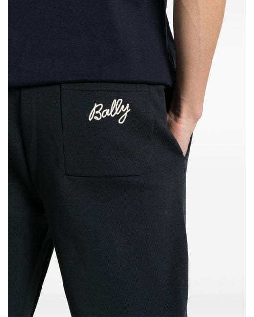 Pantalones de chándal con logo bordado Bally de hombre de color Black
