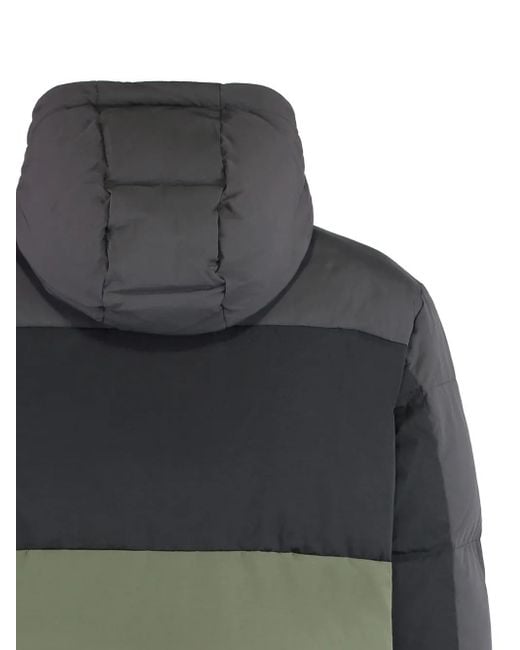 EA7 Green Colourblock Puffer Jacket for men
