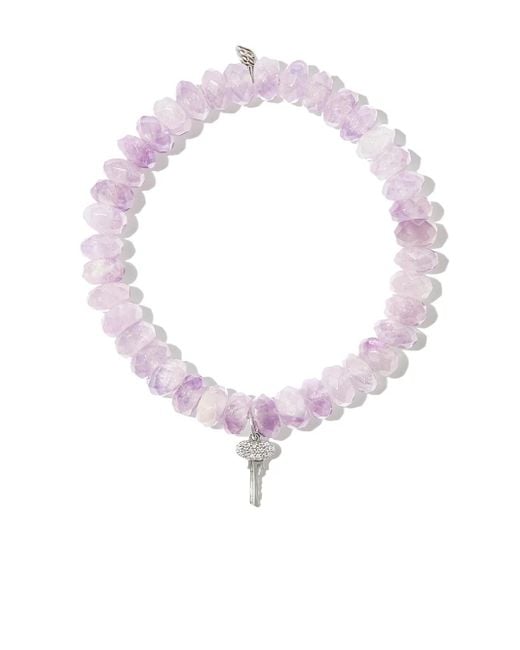 Sydney Evan White 14Kt Mini Key Amethyst And Diamond Bracelet