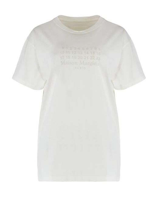 Maison Margiela White Numeric Cotton Jersey T-Shirt