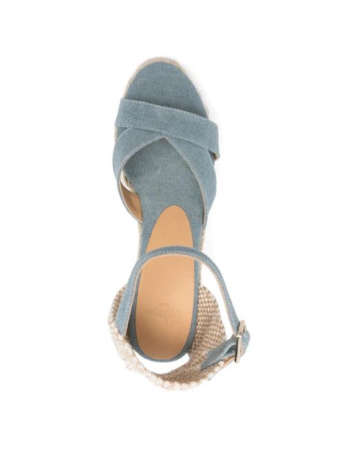 Castaner White Criss-Cross Platform Sandals