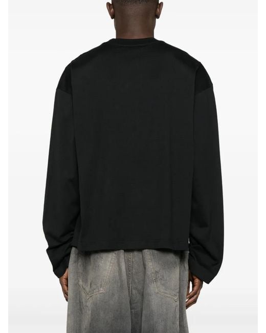Marni Black Logo-Patch T-Shirt for men