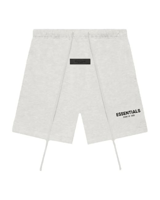 Fear Of God White Essential Logo Track Shorts for men