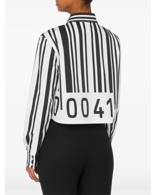Moschino Black Barcode-Print Cotton Shirt