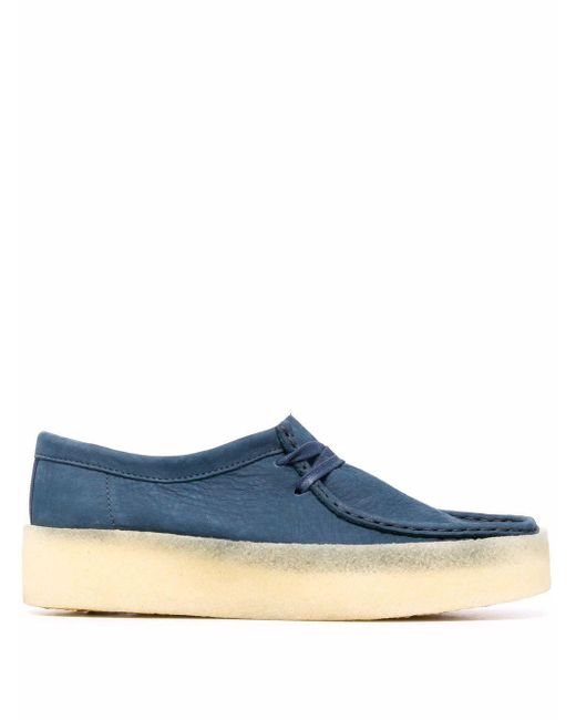 Clarks Leer Loafers Met Veters in het Blauw - Lyst