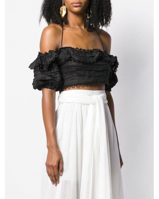 Zimmermann Allia Crop Top in Black Lyst Australia