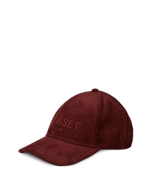 Twinset Red Corduroy Baseball Cap