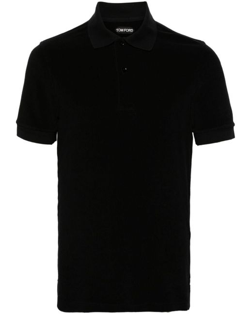 Tom Ford Frottee-Poloshirt in Black für Herren