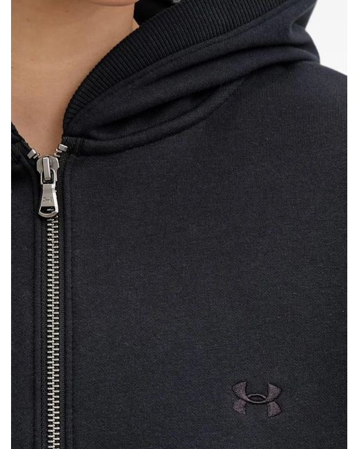 Under Armour Black Icon Logo-Embroidered Half-Zip Hoodie