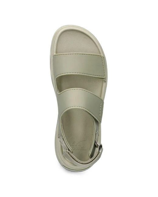 Sorel Green Touch-Strap Platform Sandals
