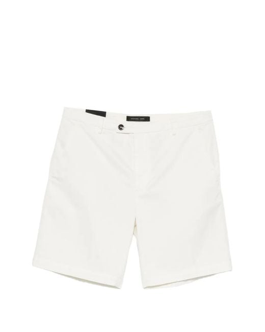 Michael Coal White Button-Fastening Shorts for men