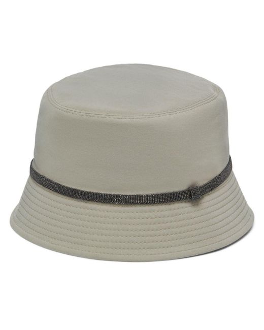 Sombrero de pescador con aplique Monili Brunello Cucinelli de color Gray