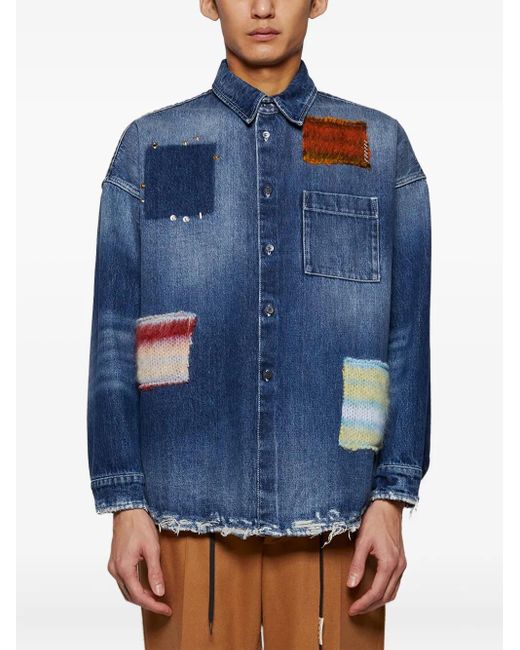 Marni Blue Cotton-Denim Shirt for men