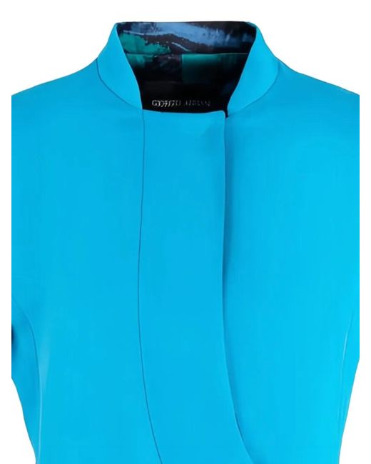 Giorgio Armani Blue Flared-Sleeve Fitted Jacket