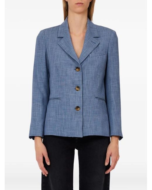 Liu Jo Blue Button Notched Jacket