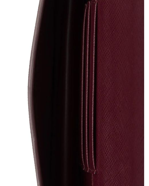 Prada Purple Leather Flap Wallet