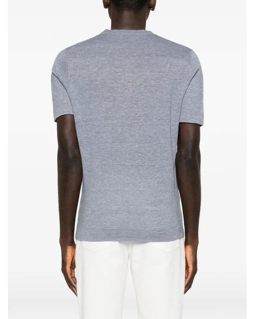 Brunello Cucinelli Gray Linen Blend Sweater for men