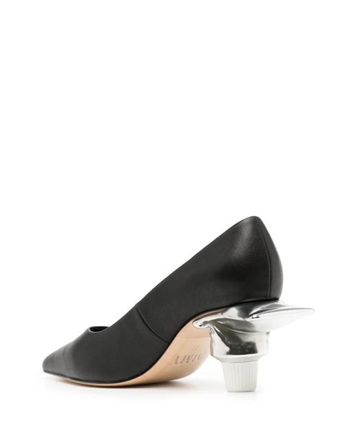 Maison Mihara Yasuhiro Black Toothpaste Heel 60Mm Leather Pumps