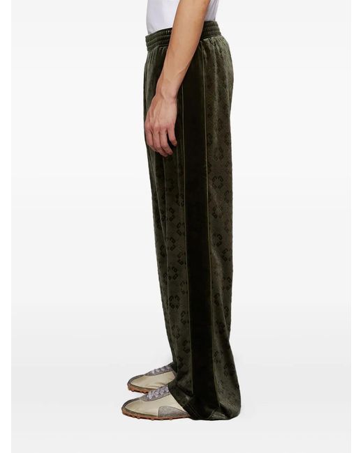 Givenchy Green 4G-Print Velvet Trousers for men