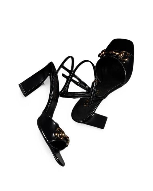 Gucci White Horsebit Ankle-Strap Sandals