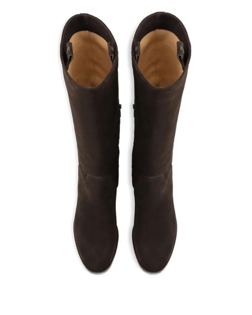 Doucal's Black Block-Heel Suede Boots