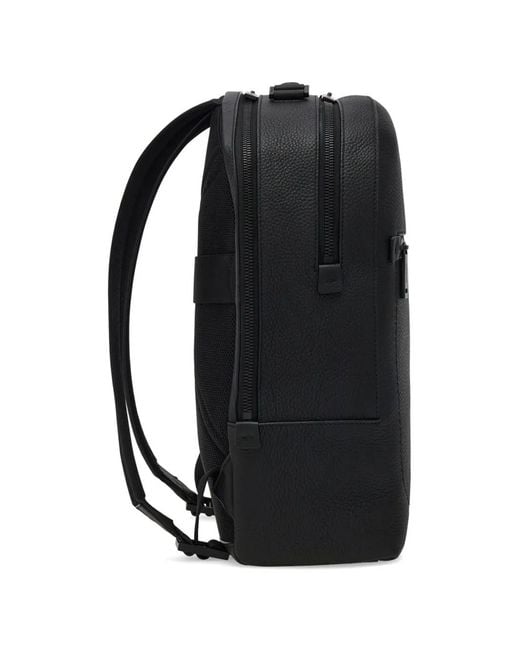 Ferragamo Black Logo Leather Backpack for men