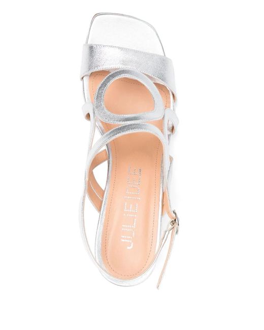 Julie Dee レザーサンダル White