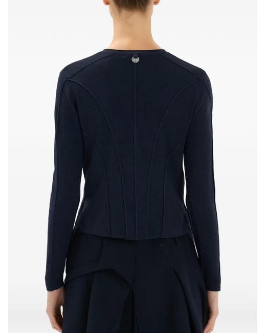 High Blue Guipure Panelling Cardigan