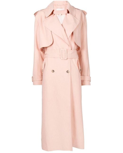 Matériel Pink Double-breasted Trench Coat
