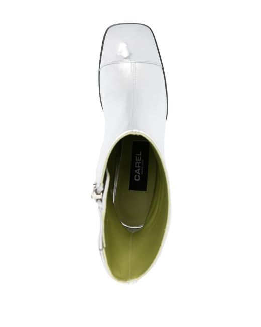 CAREL PARIS White 60Mm Leather Ankle Boots