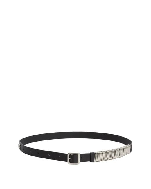 Jil Sander White Leather Metal-Ring Belt for men