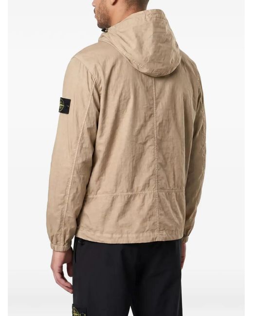 Stone Island Natural Logo-Patch Hooded Jacket for men