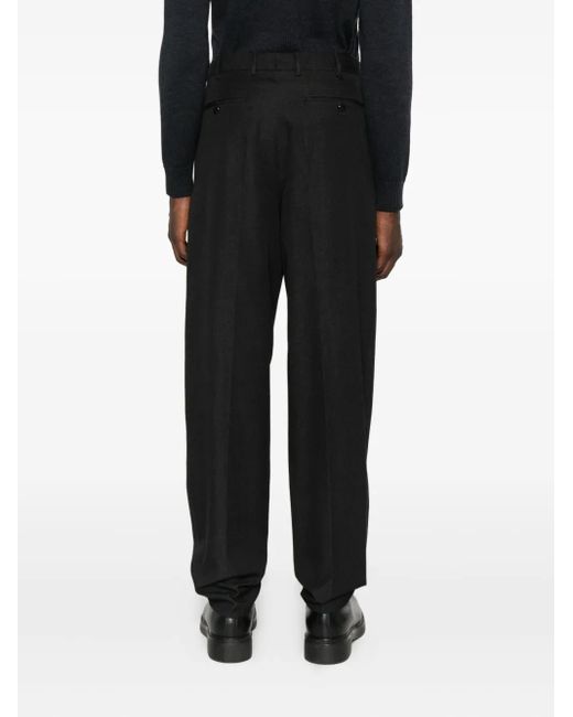 Pantalones de algodón con pinzas PT Torino de hombre de color Black