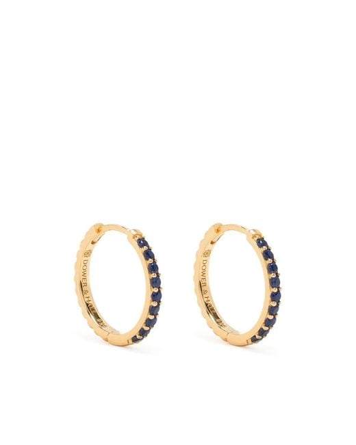 Dower & Hall Metallic Sapphire-Embellished Huggie Hoops