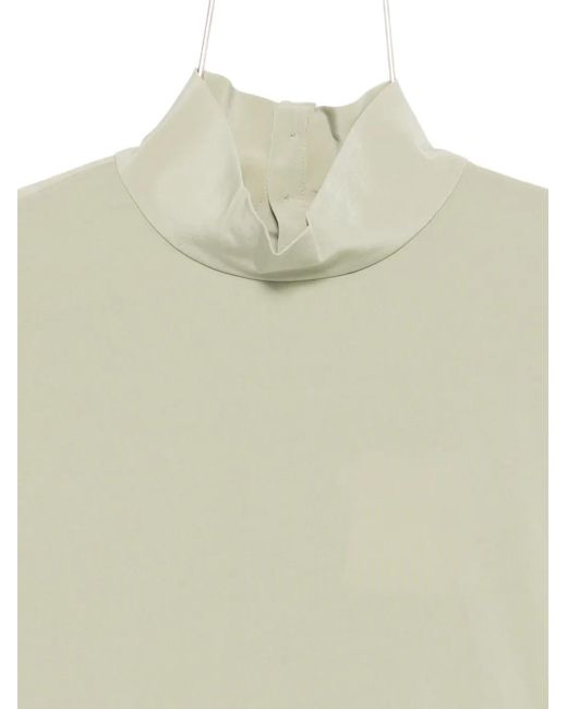 Tibi Green Funnel-Neck Dolman-Sleeve Top