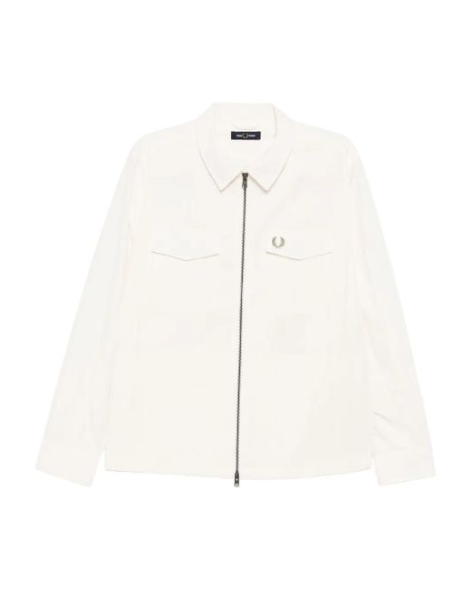 Fred Perry White Zip-Up Jacket for men